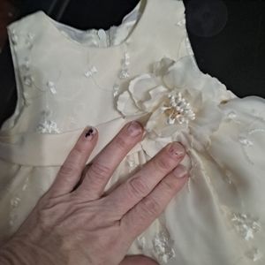 Size 6M baby dress white lacy overlay